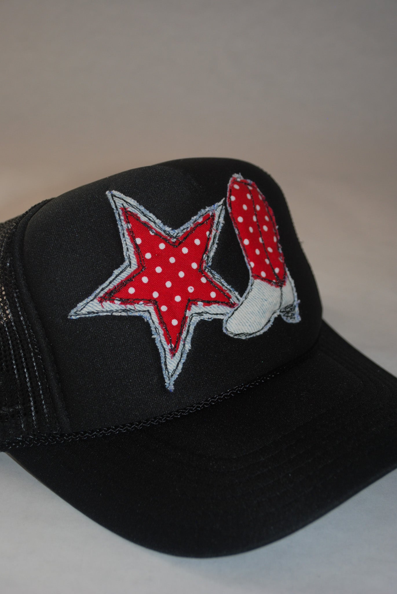 BLACK COWGIRL STAR TRUCKER
