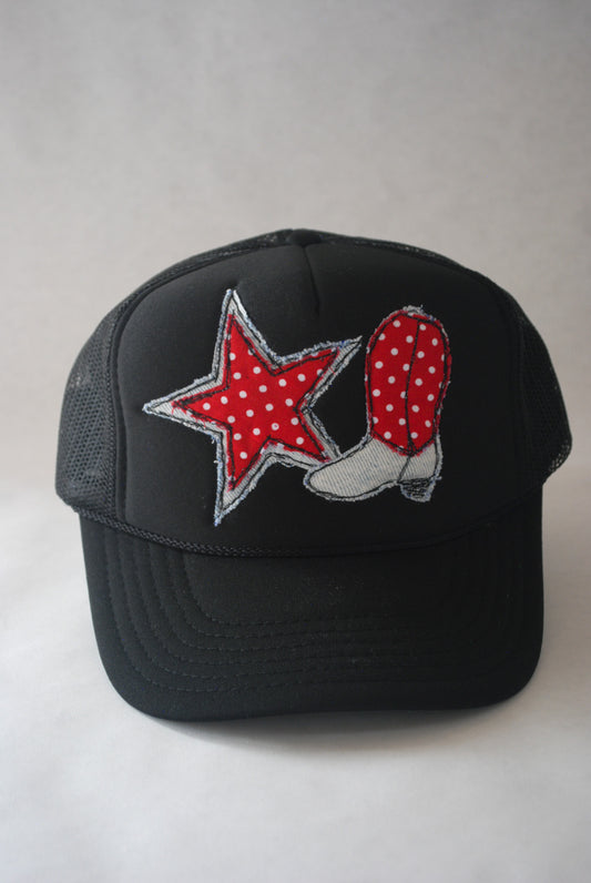 BLACK COWGIRL STAR TRUCKER