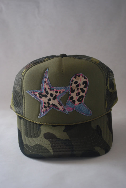 CAMO COWGIRL STAR TRUCKER