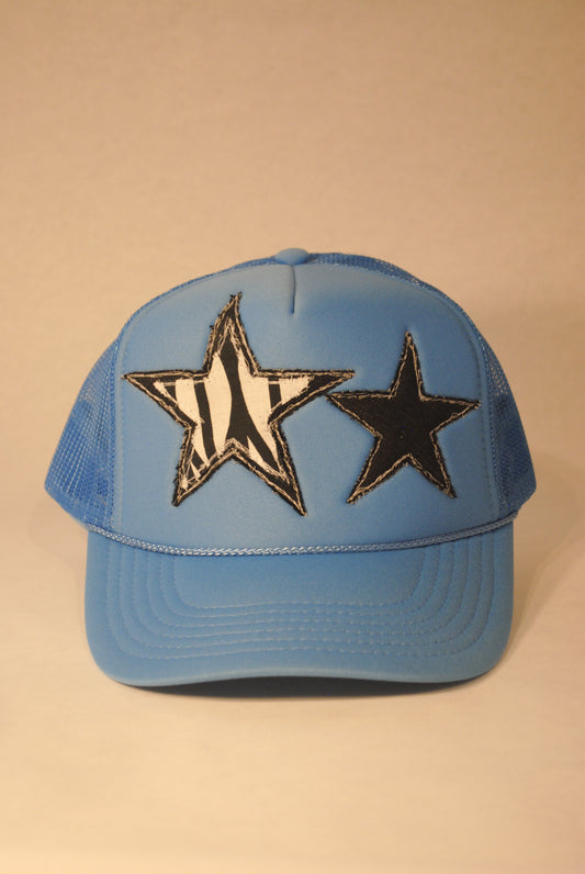 LIGHT BLUE DOUBLE STAR TRUCKER ZEBRA