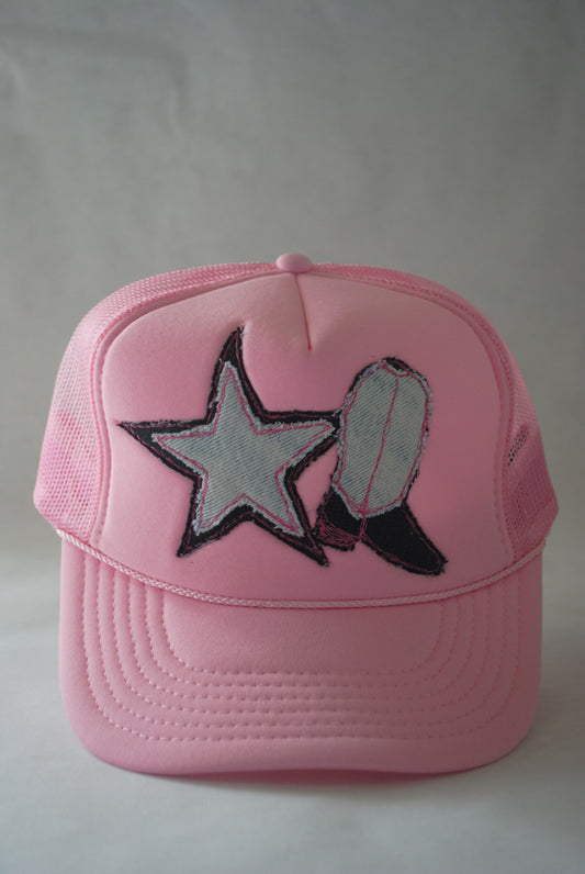 LIGHT PINK COWGIRL STAR TRUCKER